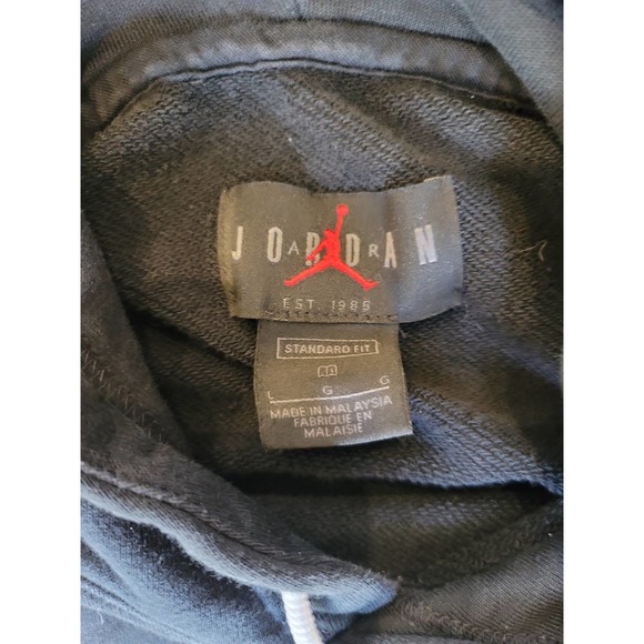 jordan jump man black hoodie sz Large - Picture 3 of 4